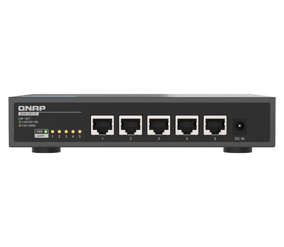 QNAP QSW-3205-5T — QSW-3205-5T, 5 ports 10GbE RJ45, unmanaged switch