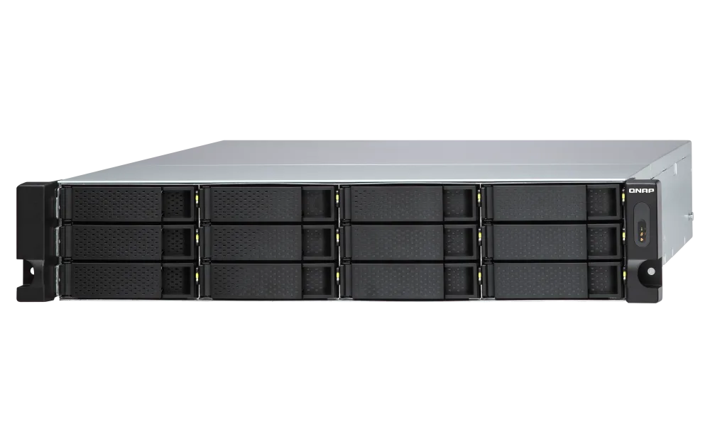 QNAP TL-R1200S-RP — 12-bay 2U Rackmount SATA JBOD expansion unit, redundant PSU, with a QXP-1600eS P