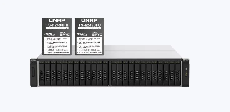 QNAP TS-h2490FU-7302P-256G — 24-Bay all-flash NAS